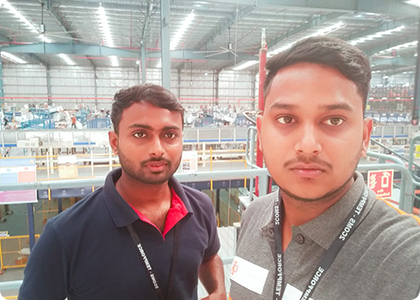 Trainees at the flipkart warehouse